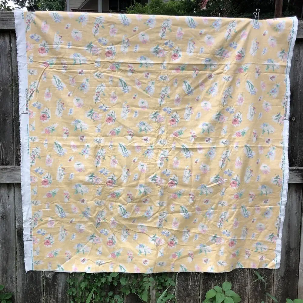5th Ave Covington Yellow Floral Printed Fabric 54